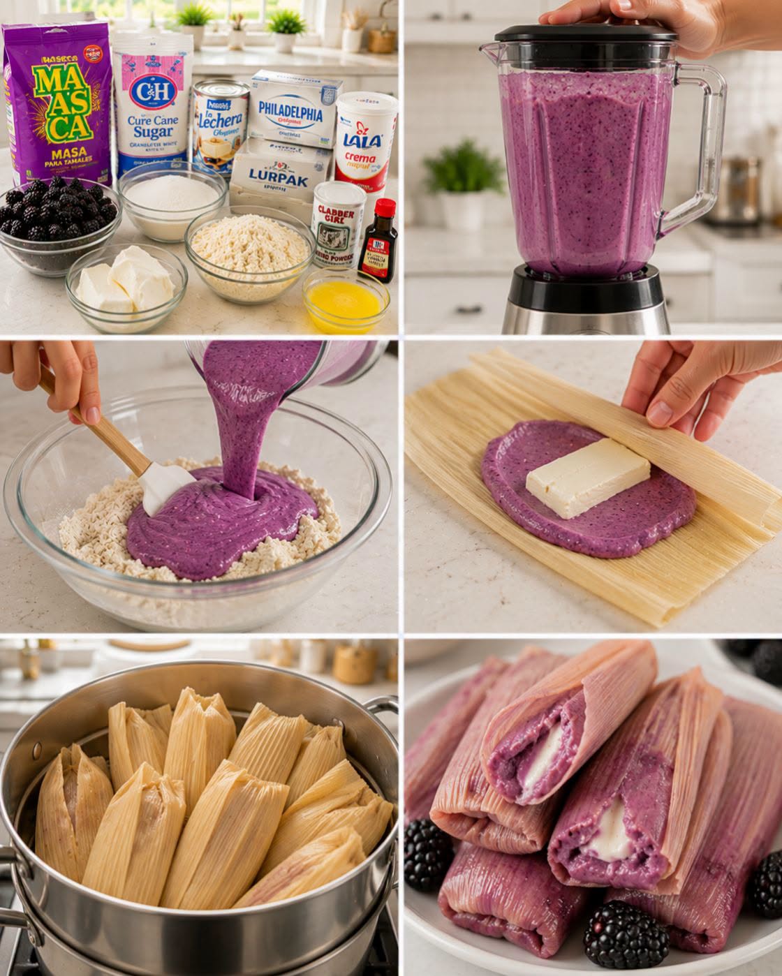 🫔💜✨ TAMALES DE ZARZAMORA CON QUESO CREMA