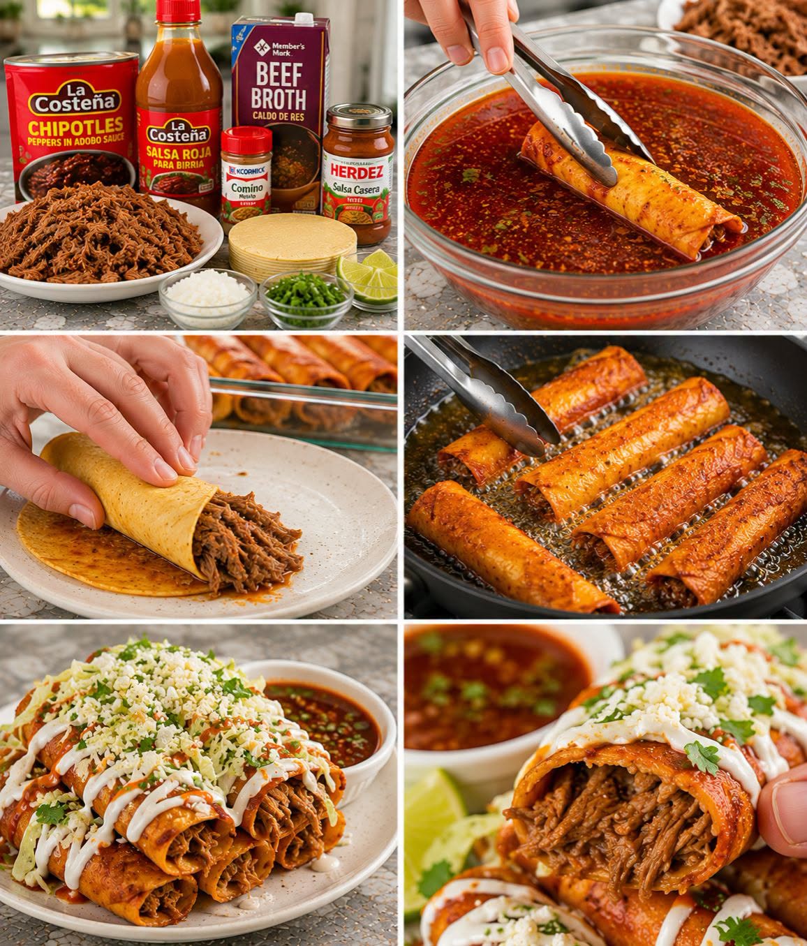 🌮🧀🔥 TAQUITOS DORADOS DE BIRRIA