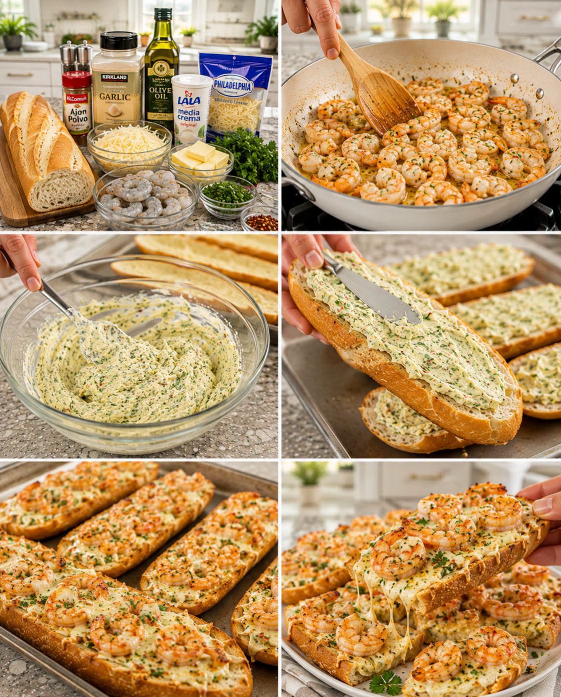 🧄🦐🧀 PAN DE AJO CON CAMARONES