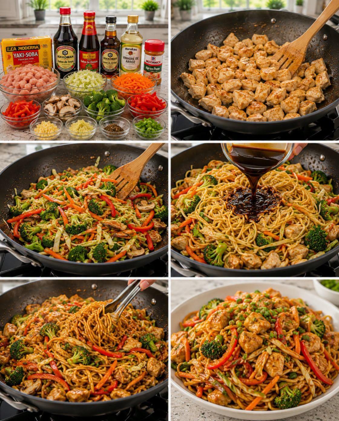 🍜🥕🥬  CHOW MEIN DE POLLO CON VERDURAS