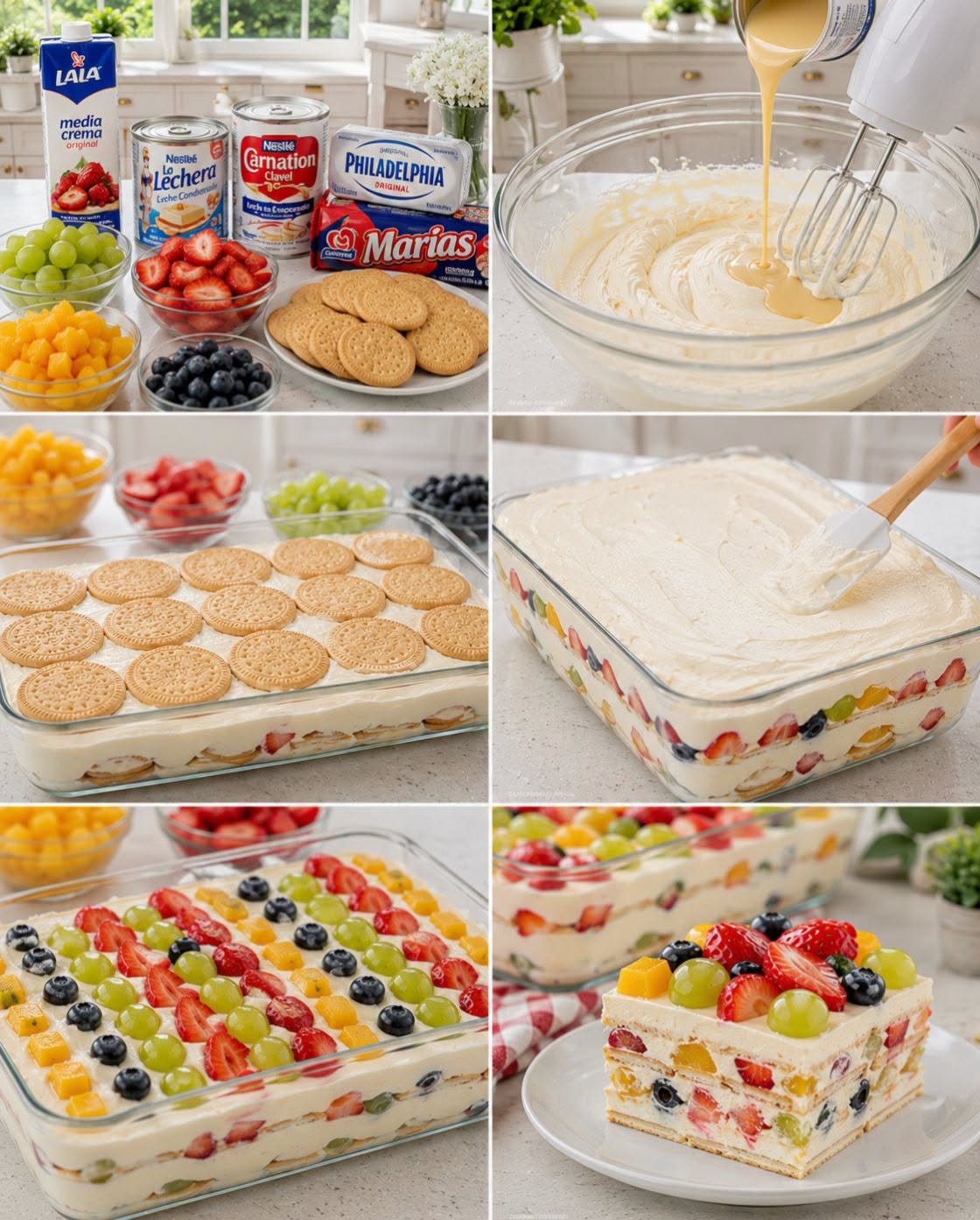 🍓🍑🍇 CARLOTA DE FRUTAS CON QUESO CREMA