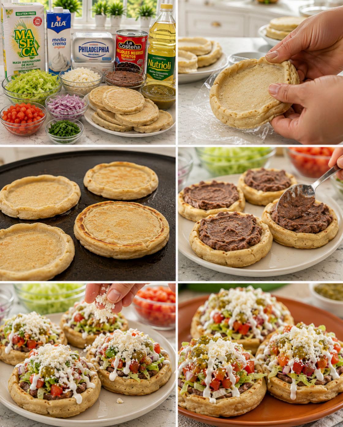 🌽🧀🥬 SOPES CASEROS