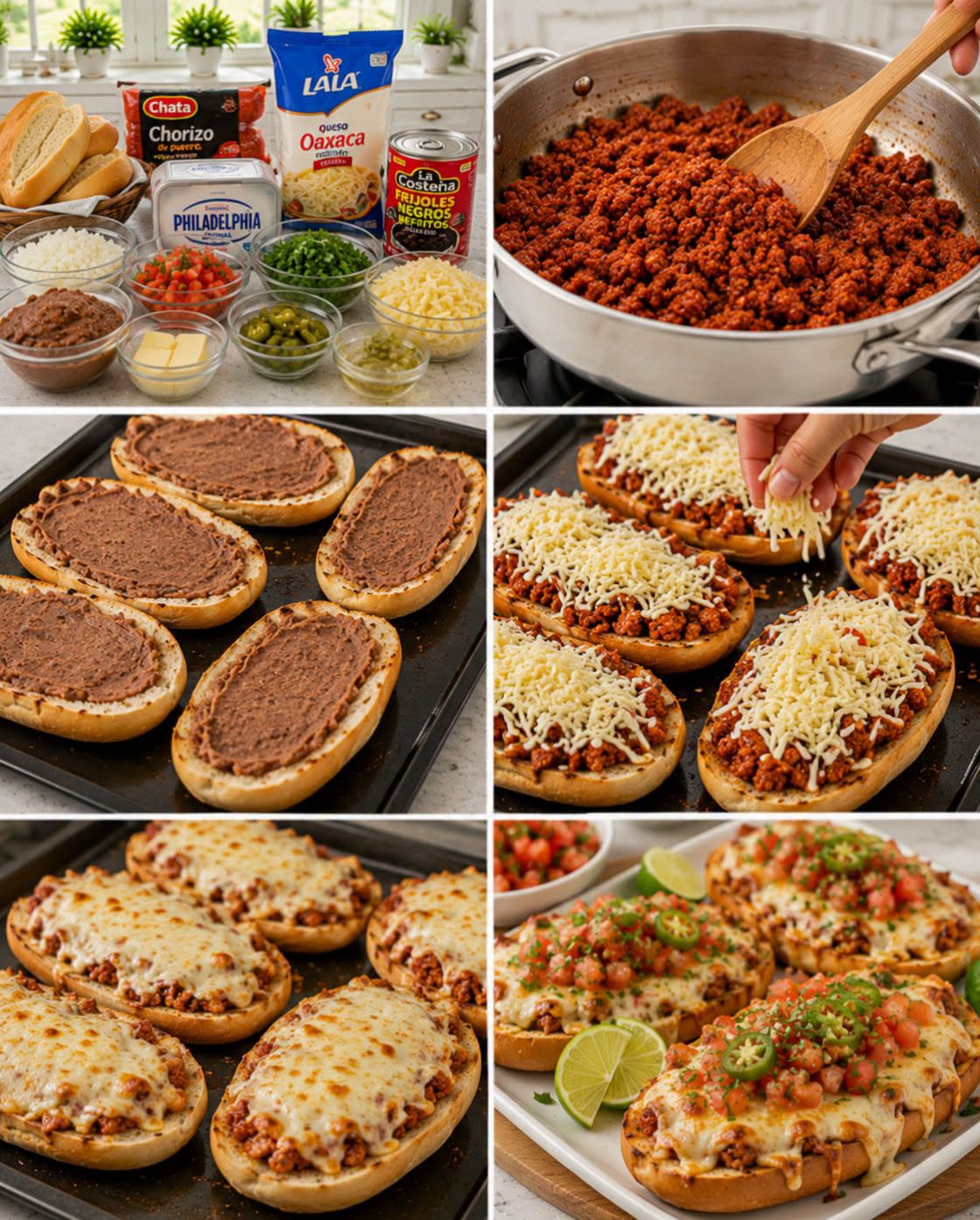 🥖🧀🌭✨ MOLLETES CON CHORIZO Y QUESO