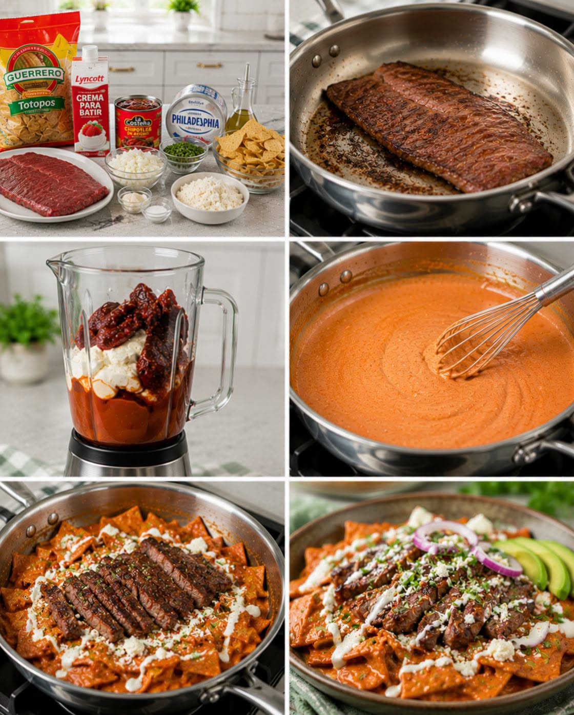🌶️🥩🧀✨ CHILAQUILES ROJOS CREMOSOS DE CHIPOTLE CON ARRACHERA