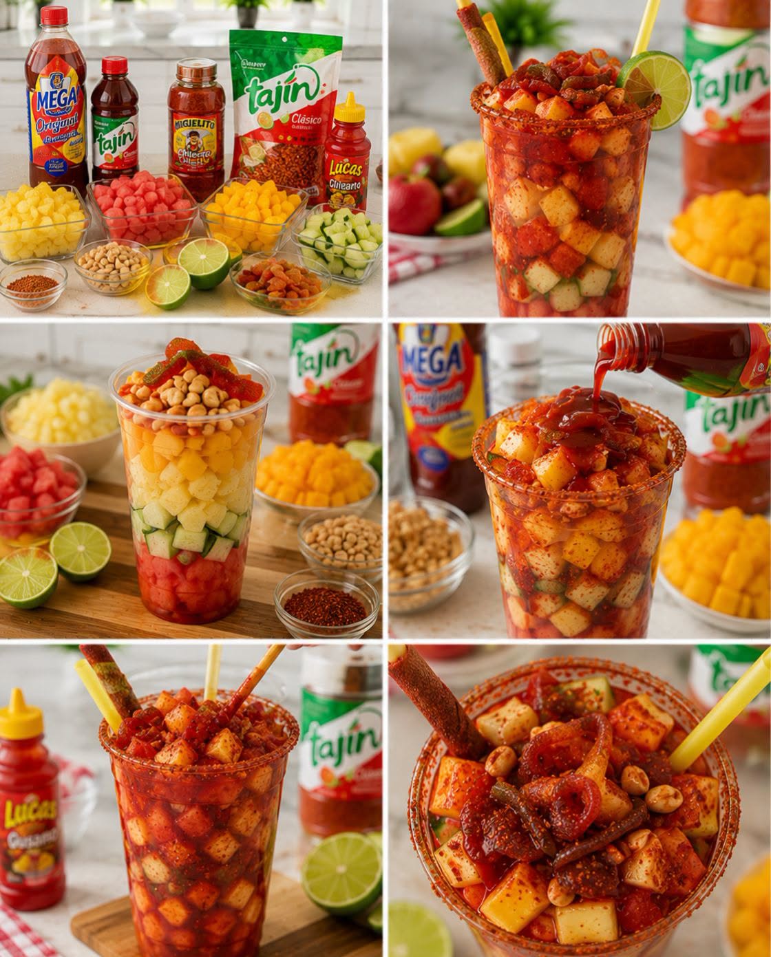 🍉🥭🍍✨ VASO LOCO DE FRUTAS CON TAJÍN Y CHAMOY