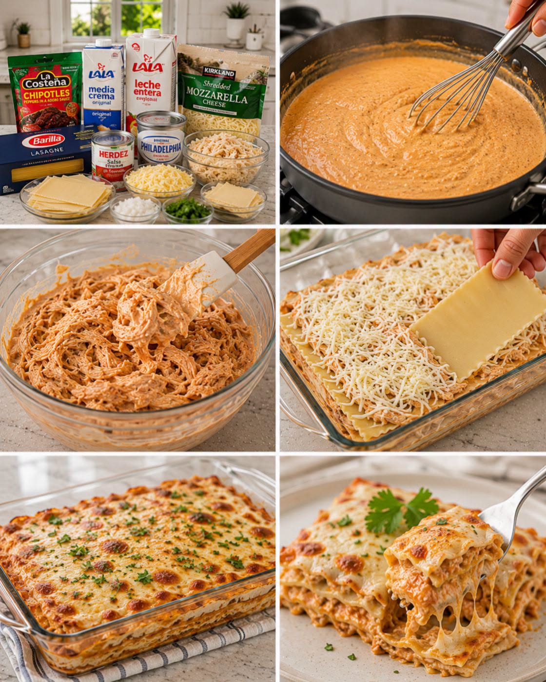 🍗🌶️🧀✨ LASAÑA DE POLLO AL CHIPOTLE