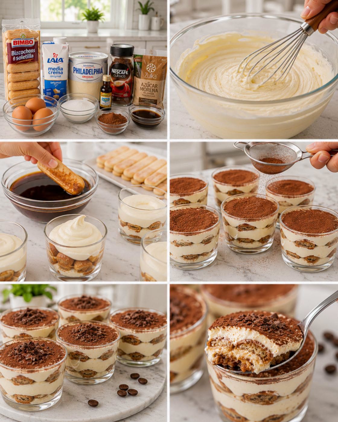 ☕🍮✨ TIRAMISÚ EN VASITOS