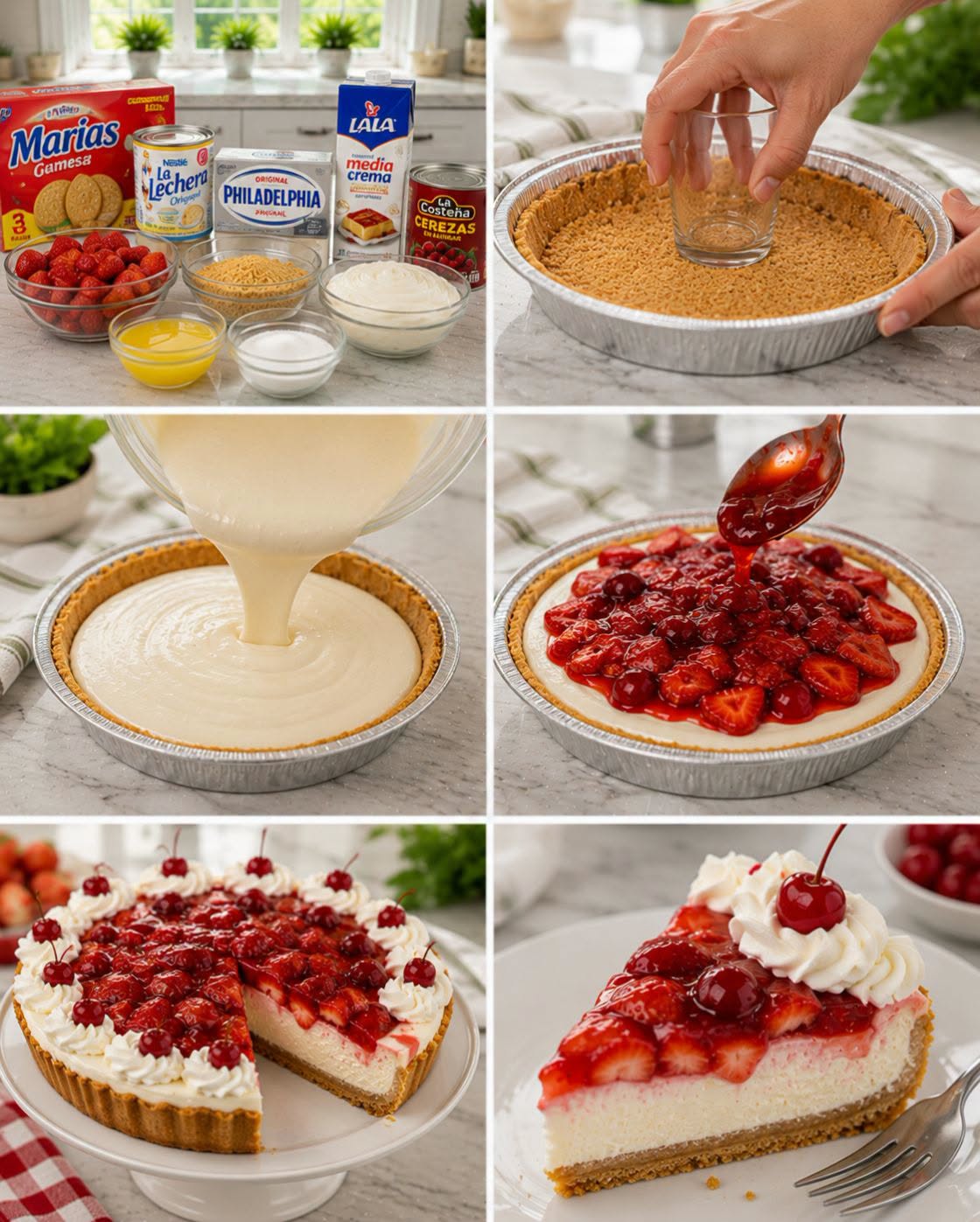 🍓🍒🧀  PAY CHEESECAKE DE FRESA CON CEREZA