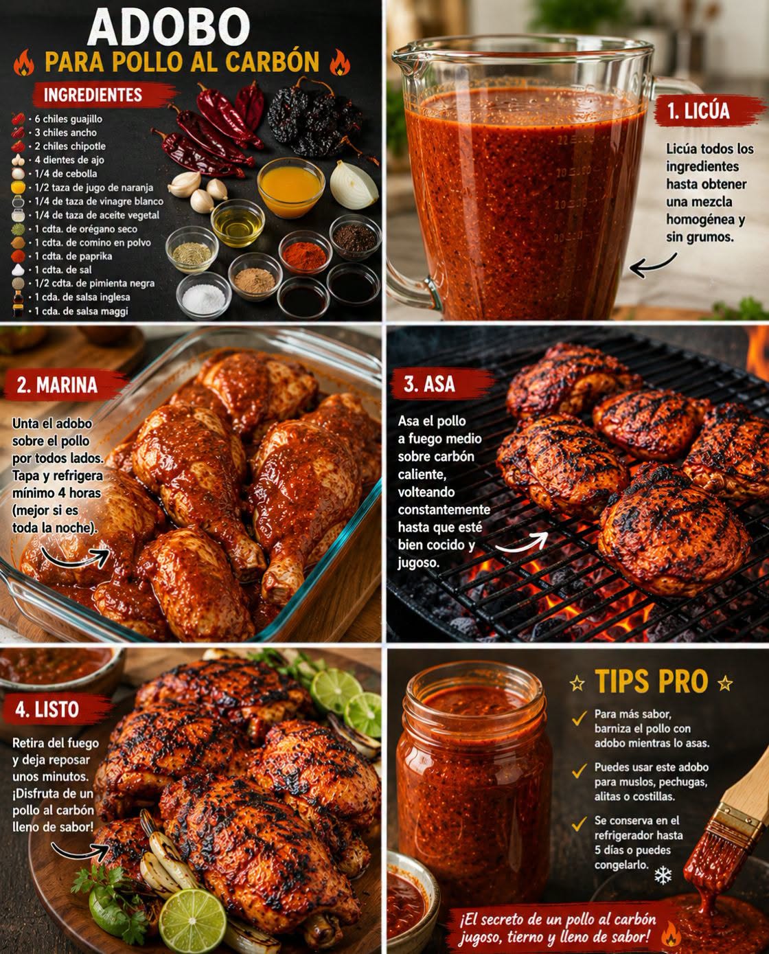 🍗🔥🌶️  ADOBO PARA POLLO AL CARBÓN