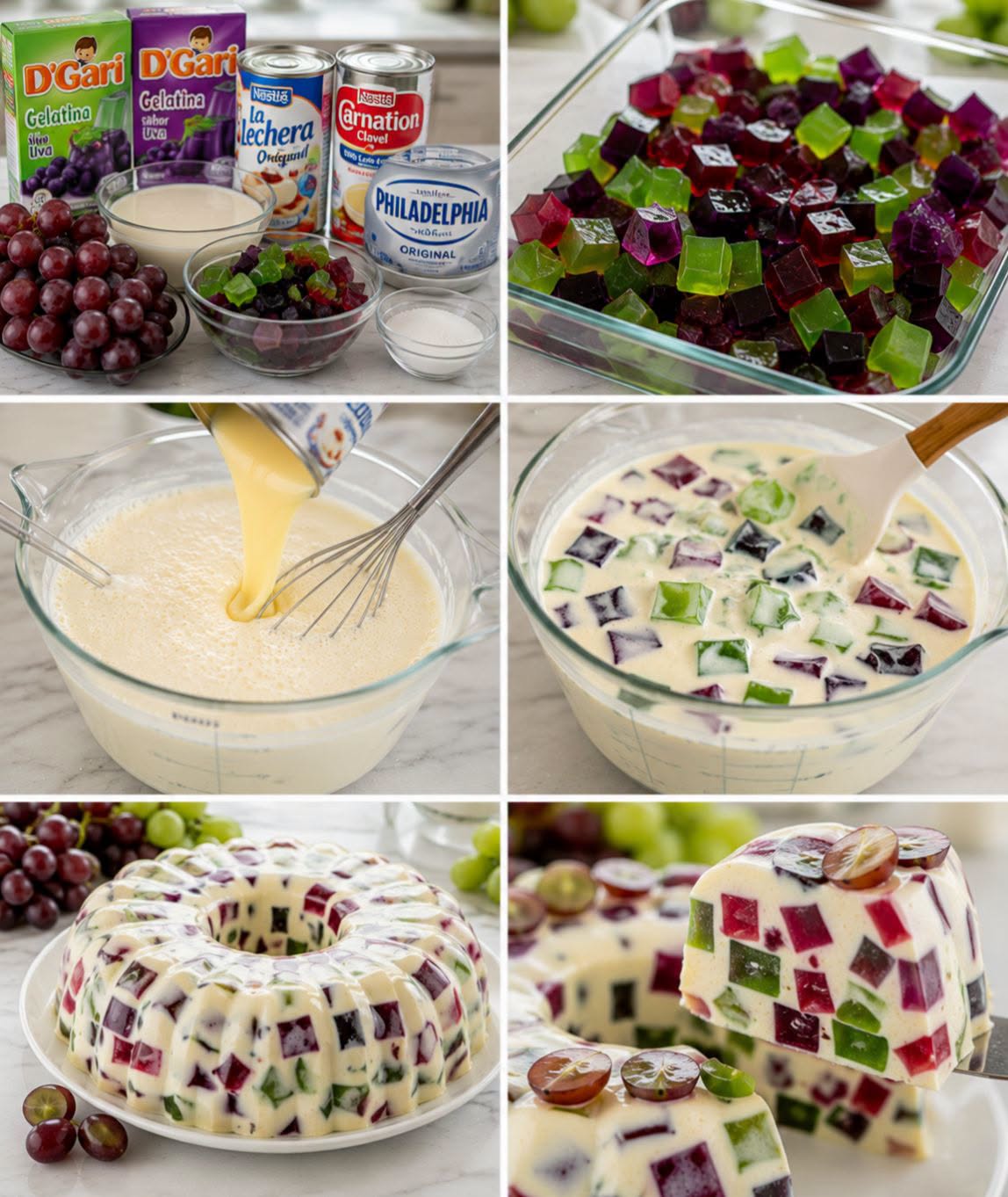 🍇🍮✨ GELATINA DE MOSAICO DE UVA