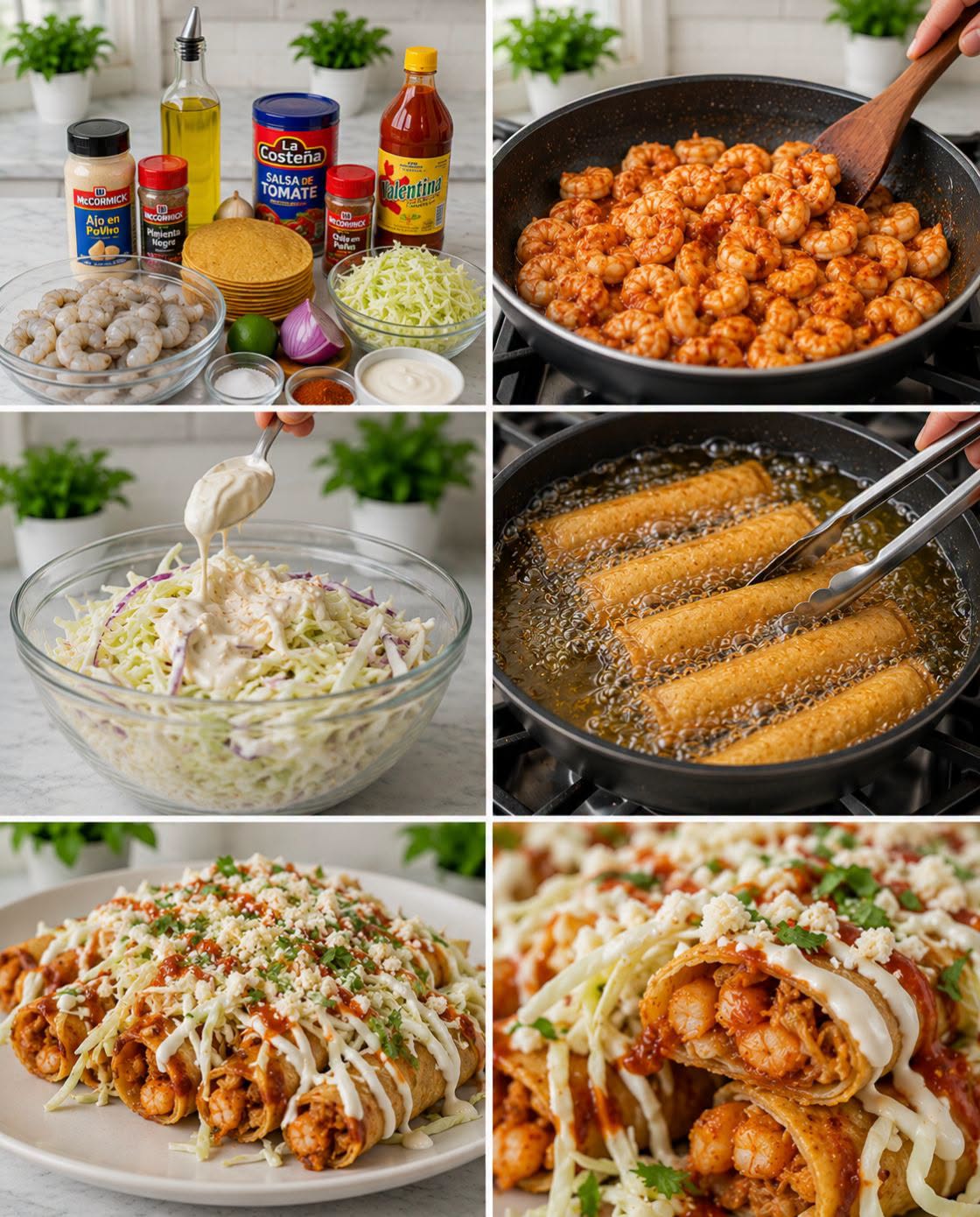 🦐🌮🔥 TACOS DORADOS DE CAMARÓN