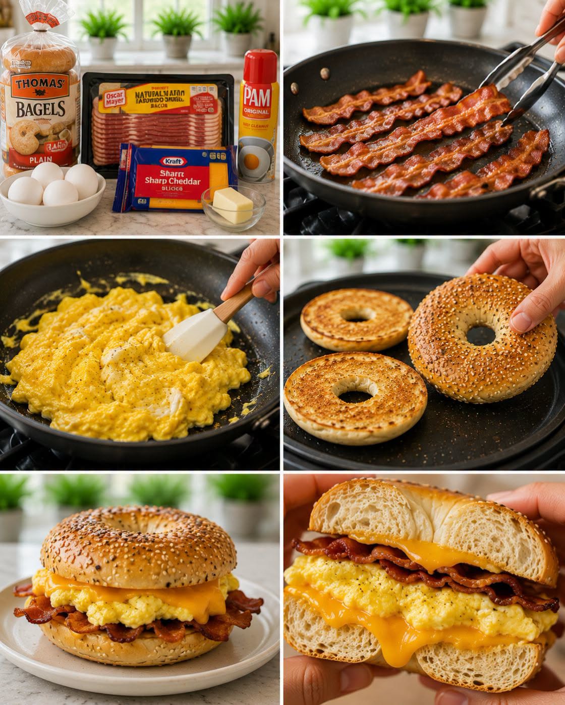 🥯🍳🥓🧀  BAGEL DE HUEVO, TOCINO Y QUESO