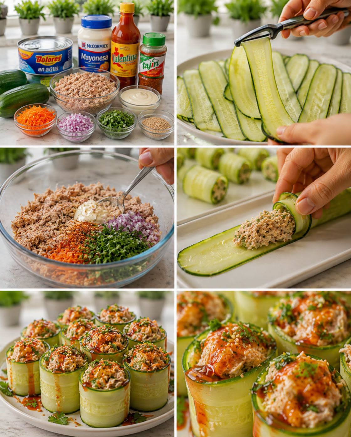 🥒🐟🥑  ROLLITOS DE PEPINO CON ATÚN