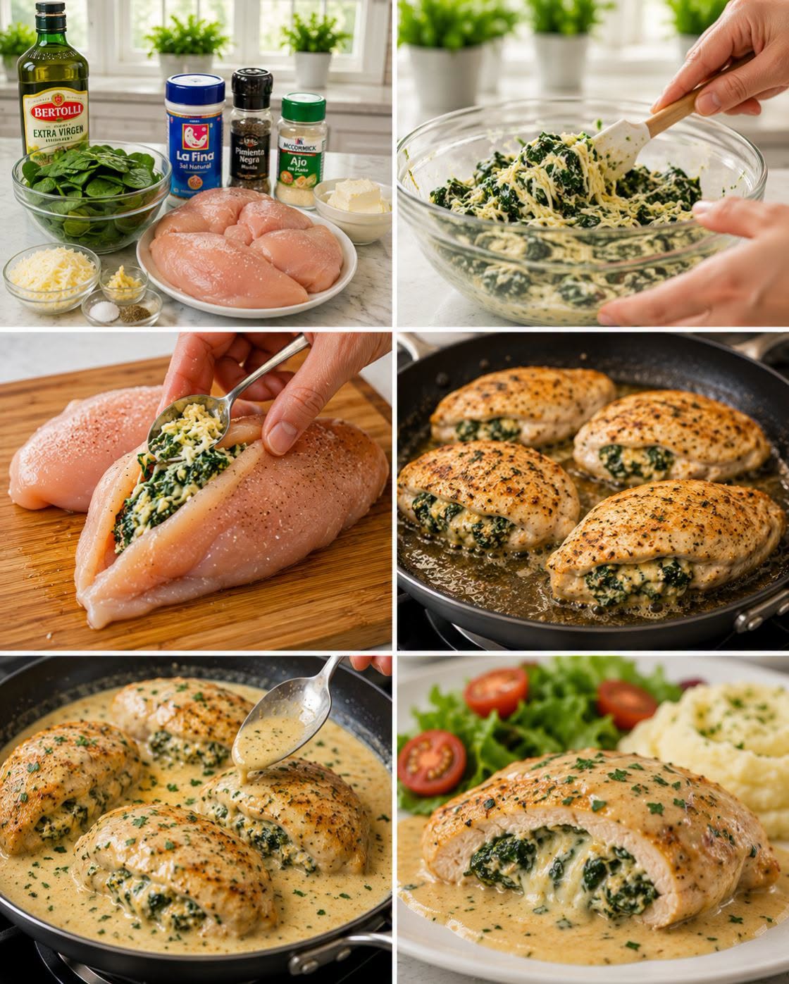 🍗🥬🧀  PECHUGAS RELLENAS DE ESPINACA Y QUESO