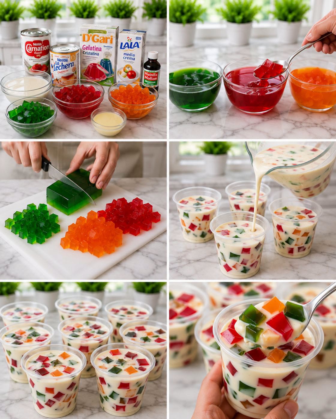 🍮🌈✨ GELATINA DE MOSAICO EN VASITOS