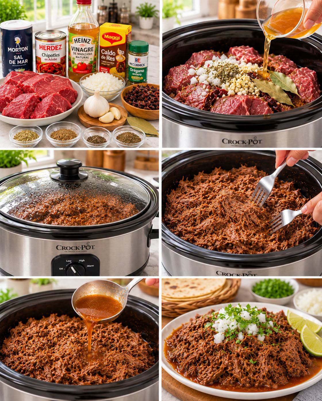 🥩🌮🔥  BARBACOA FÁCIL EN OLLA LENTA