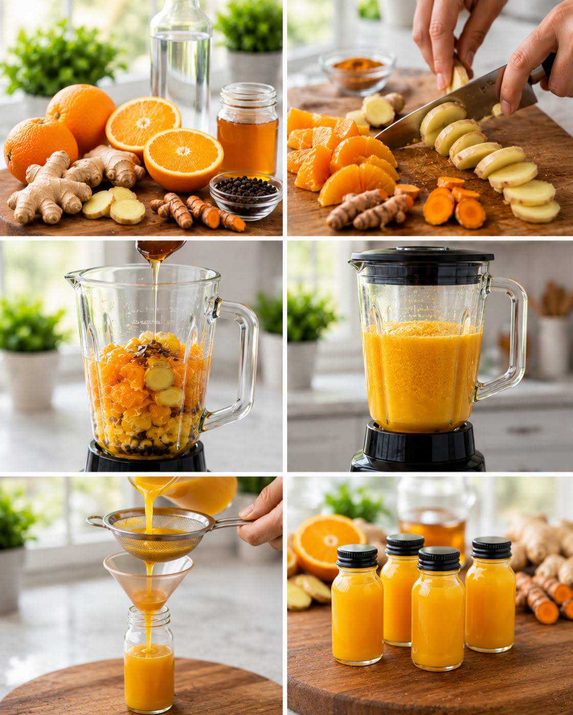 🧡🍊✨ SHOT DESINFLAMATORIO DE NARANJA, JENGIBRE, CÚRCUMA Y PIMIENTA