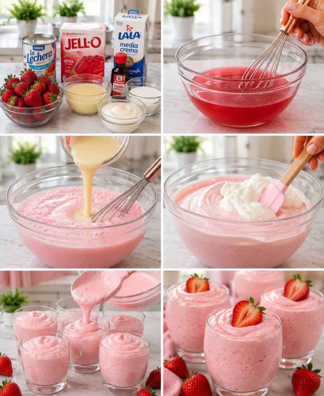 🍓 Mousse Esponjoso de Fresa