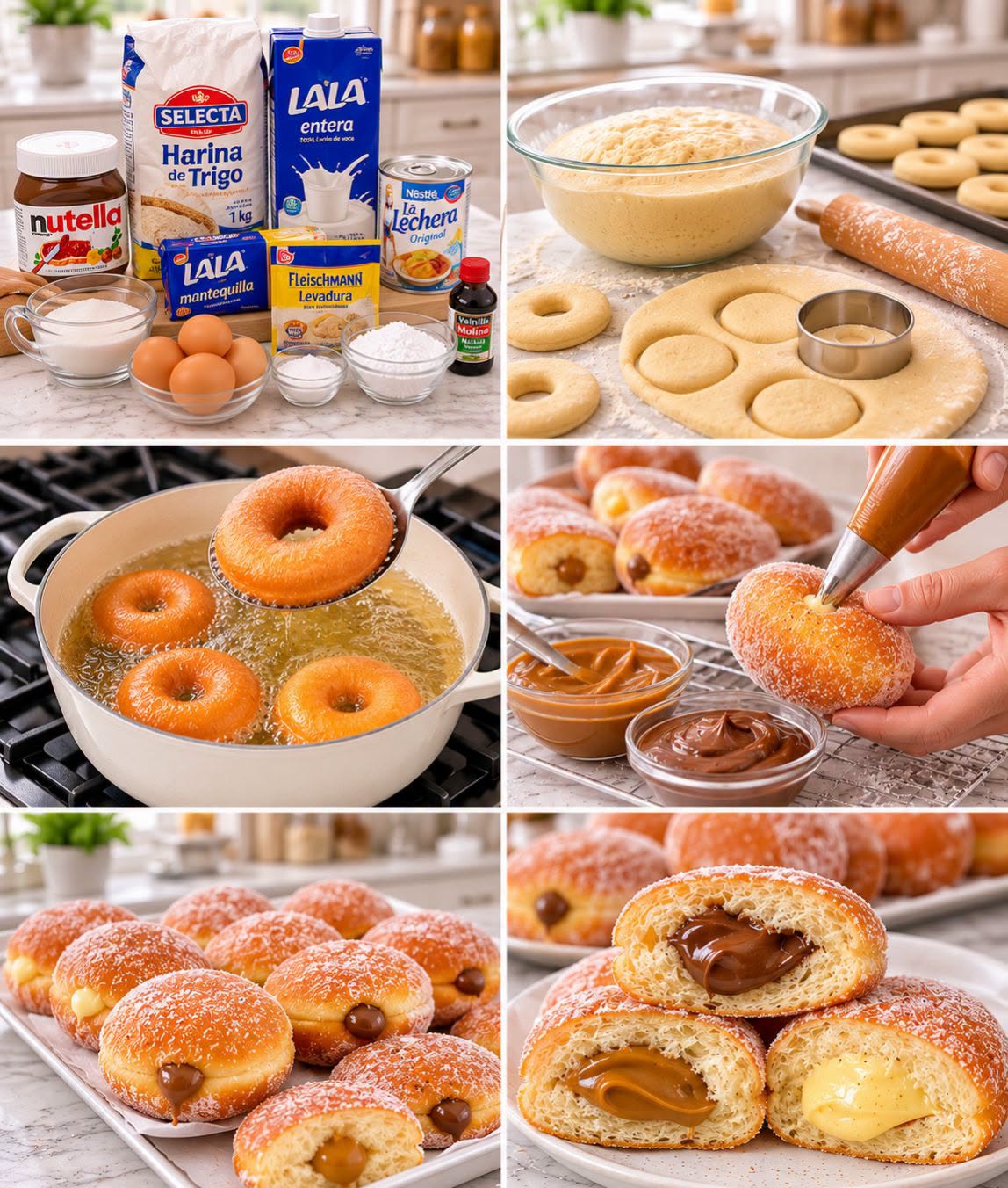 🍩✨🤍 DONAS RELLENAS CASERAS