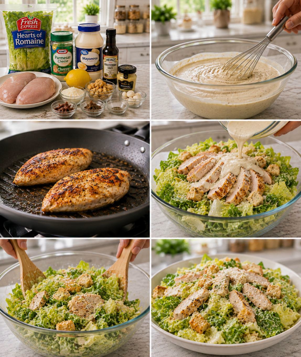 🥗🍗🧀  ENSALADA CÉSAR CON POLLO
