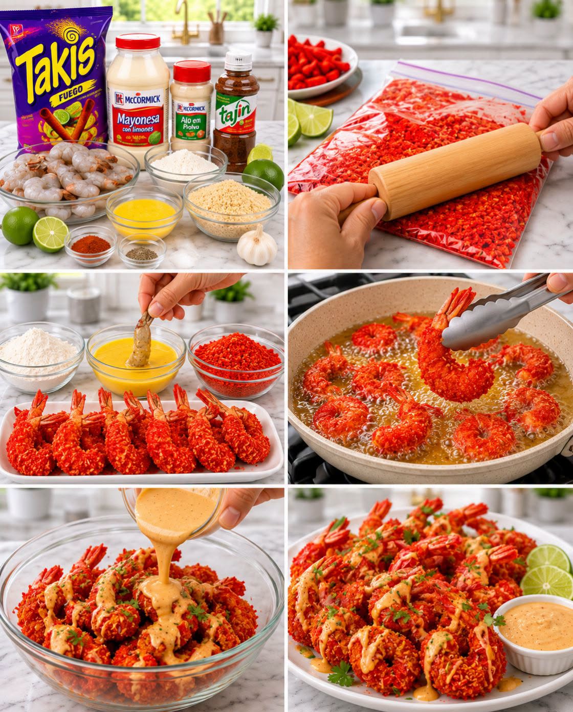 🦐🔥🌽  CAMARONES EMPANIZADOS CON TAKIS