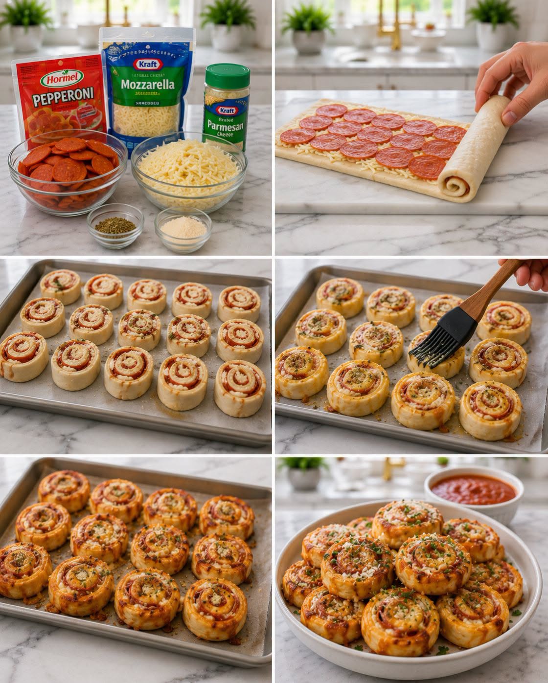 🍕🧀  ROLLITOS DE PIZZA CON PEPPERONI Y QUESO (PIZZA PINWHEELS)