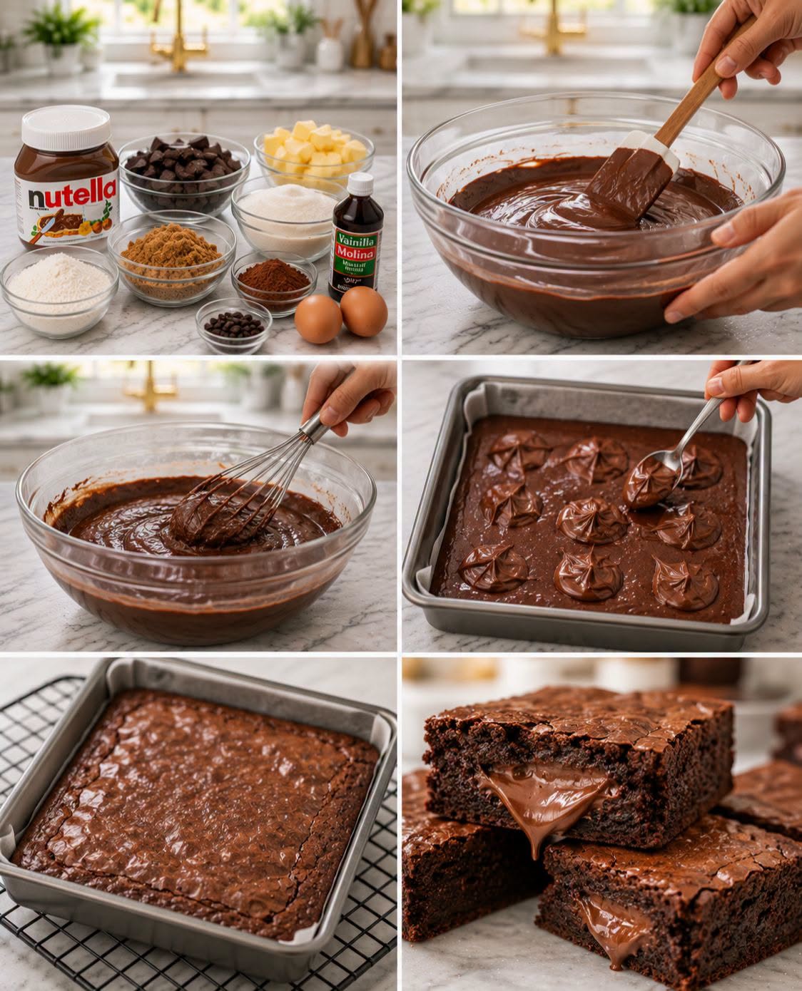 🍫🤎✨ BROWNIES RELLENOS DE NUTELLA
