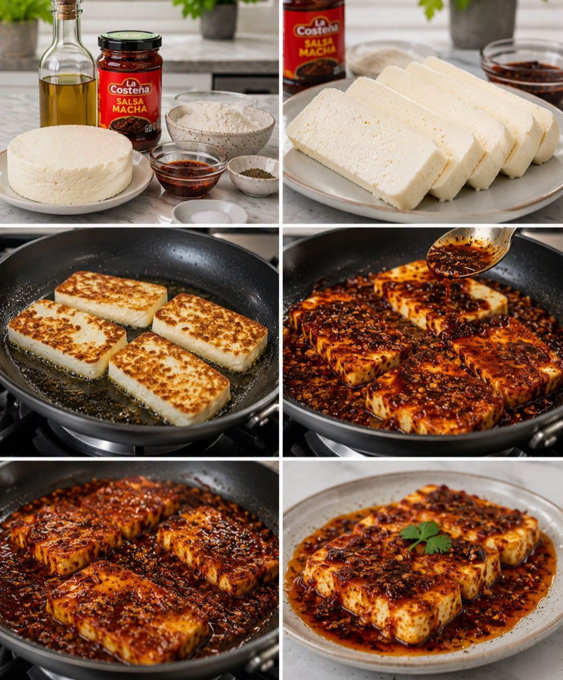 🧀 Queso fresco dorado bañado en salsa macha