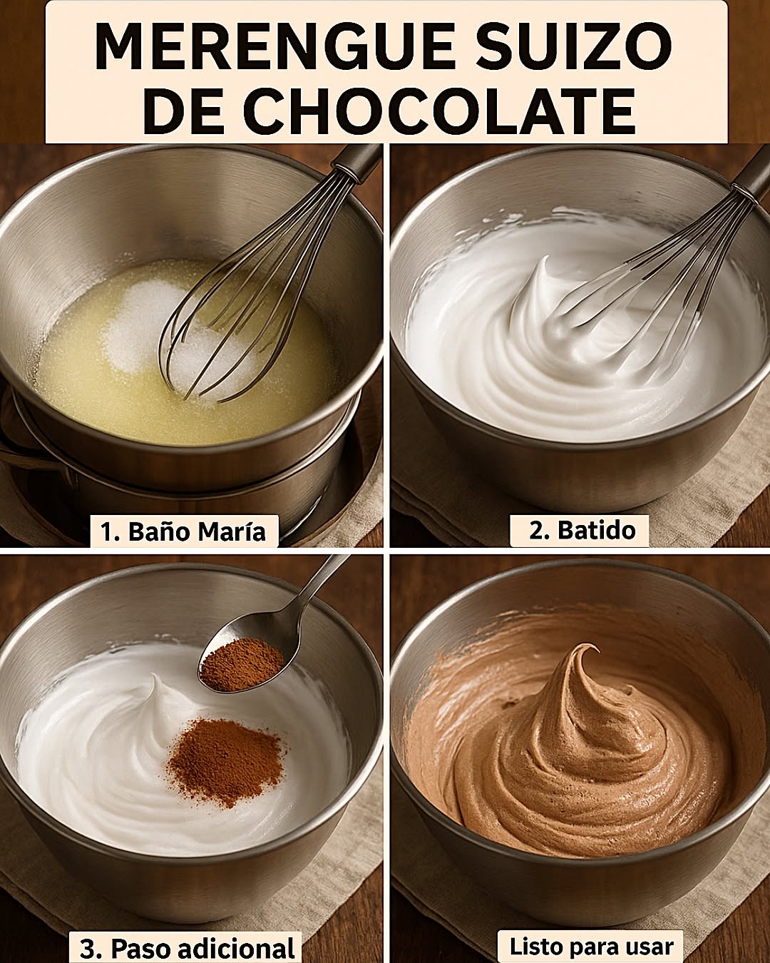 Merengue suizo de chocolate 🍫