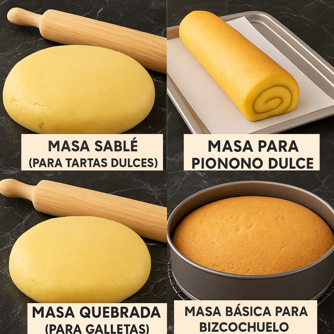 TE ENSEÑO 4 RECETAS DE MASAS BÁSICAS FÁCILES
