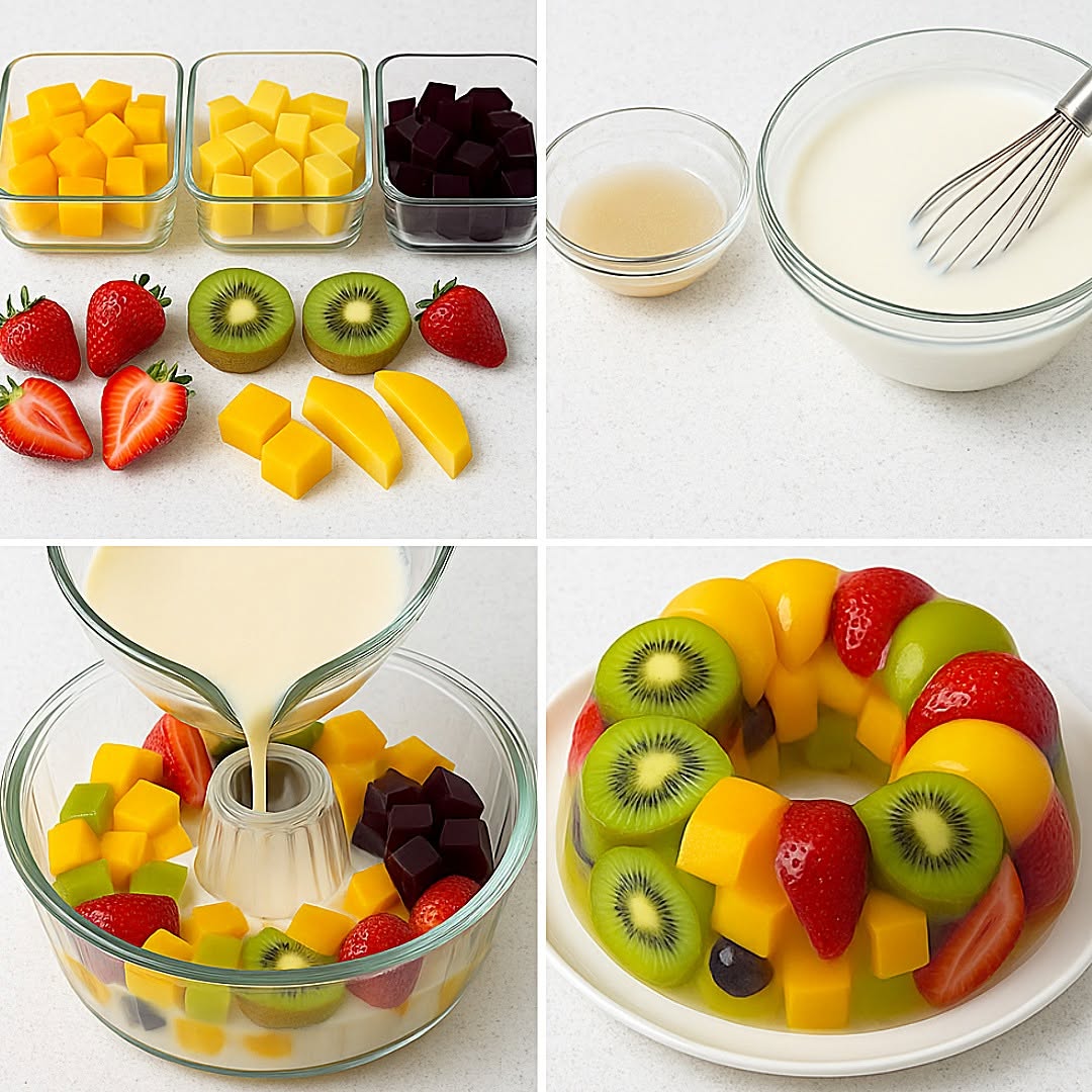 Postre con Frutas Naturales paso a paso