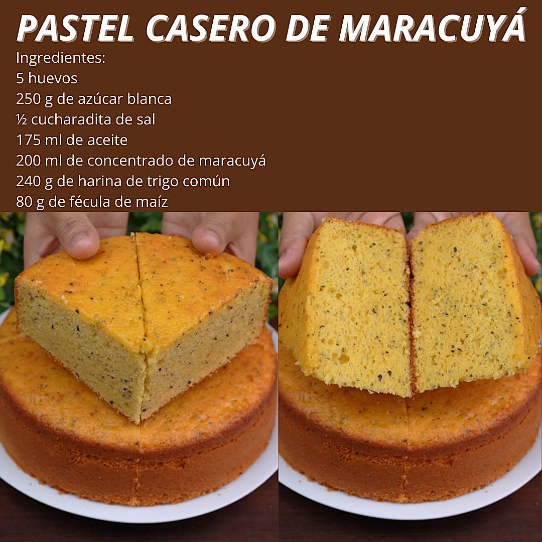PASTEL CASERO DE MARACUYÁ ❤