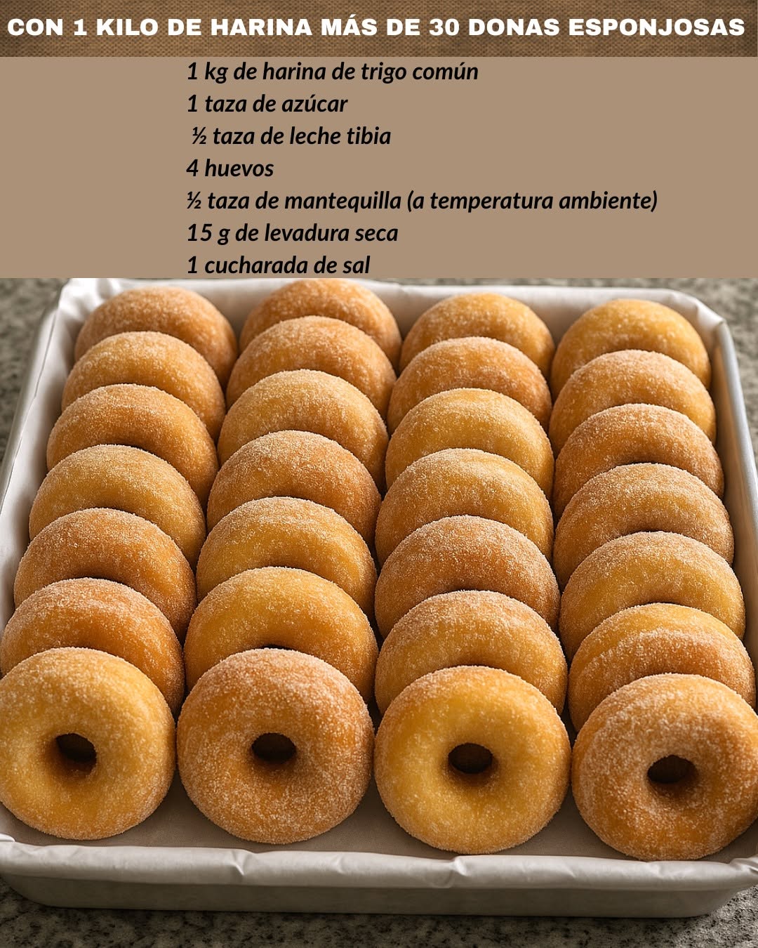 Con 1 kilo de harina más de 30 donas esponjosas