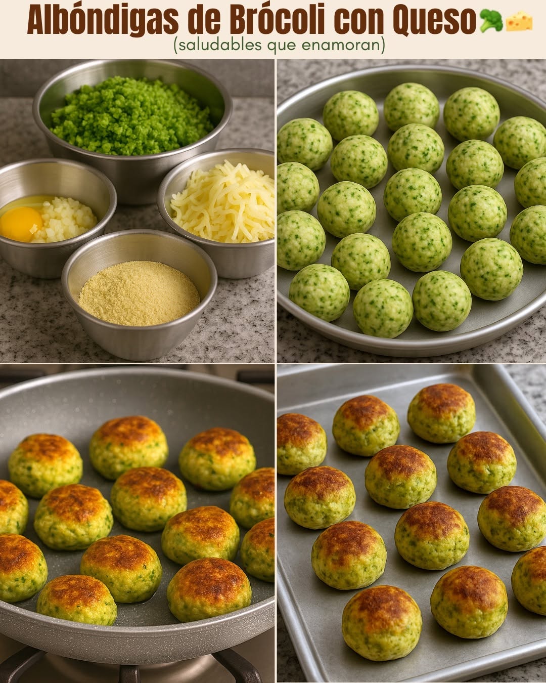 Albóndigas de Brócoli con Queso (saludables que enamoran)