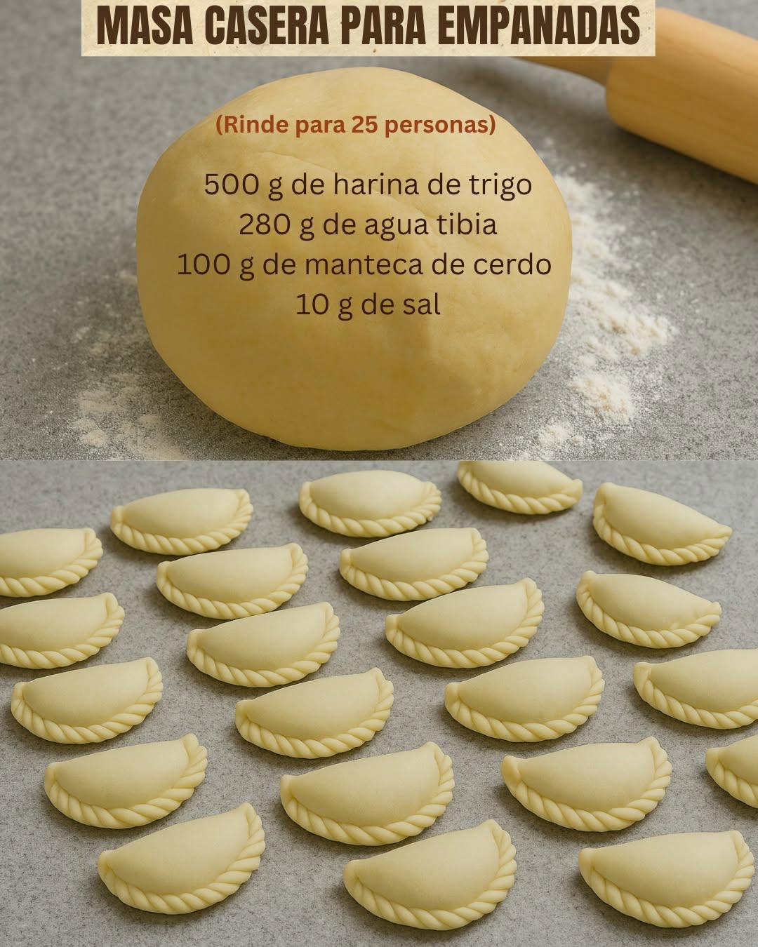Te comparto mi receta MASA CASERA PARA EMPANADAS