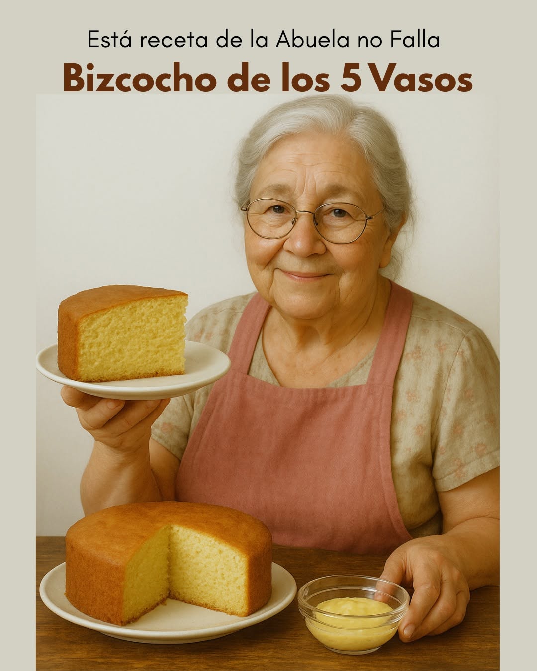 Guárdala, porque esta receta te va a salvar Bizcocho de los 5 vasos 