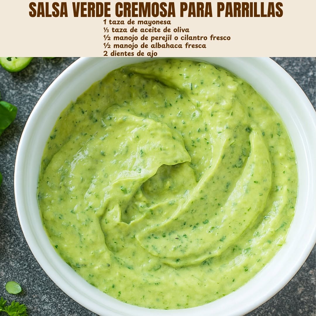Receta Casera de Salsa Verde Cremosa para Parrilladas