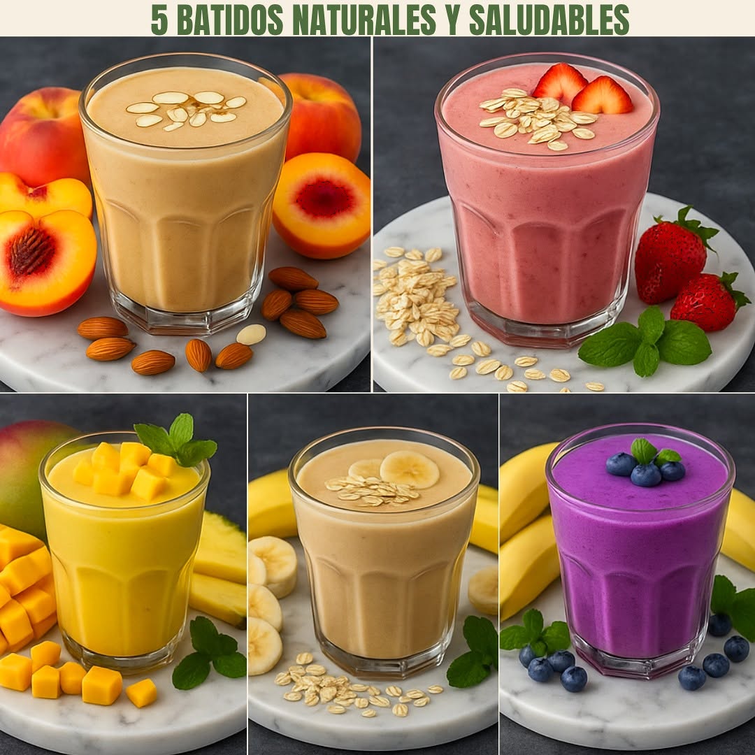 Te comparto 5 Batidos Naturales y Saludables (fáciles de hacer)