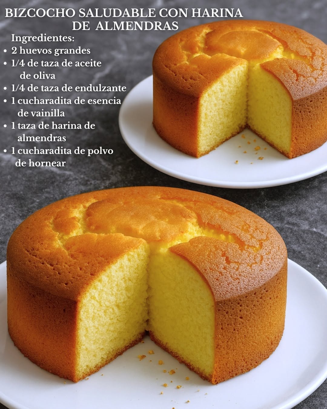 BIZCOCHO SALUDABLE CON HARINA DE ALMENDRAS