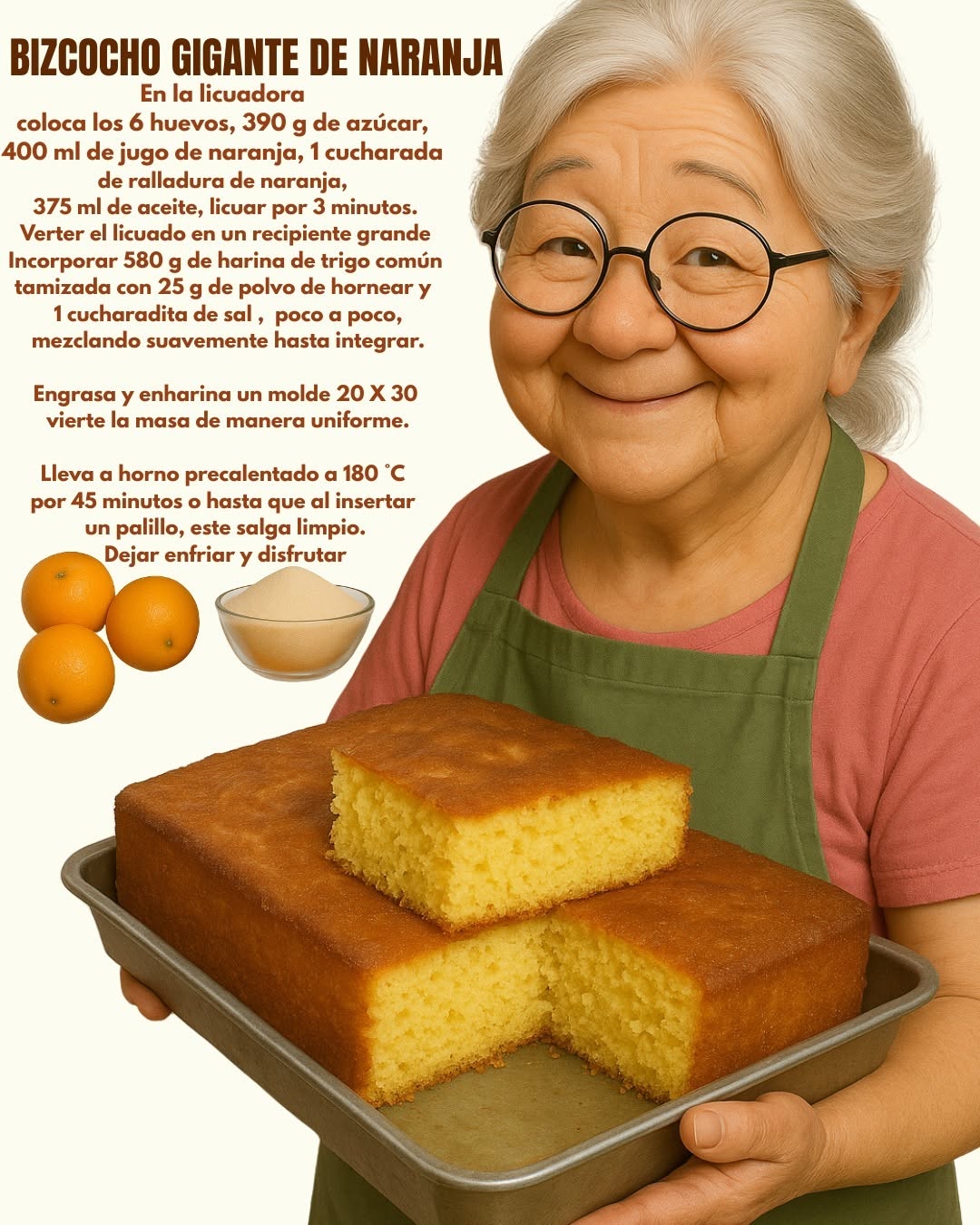 BIZCOCHO GIGANTE DE NARANJA HECHO EN LICUADORA