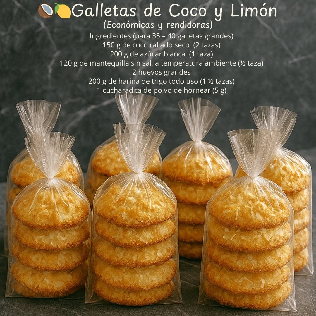 🥥🍋 Galletas de Coco y Limón
