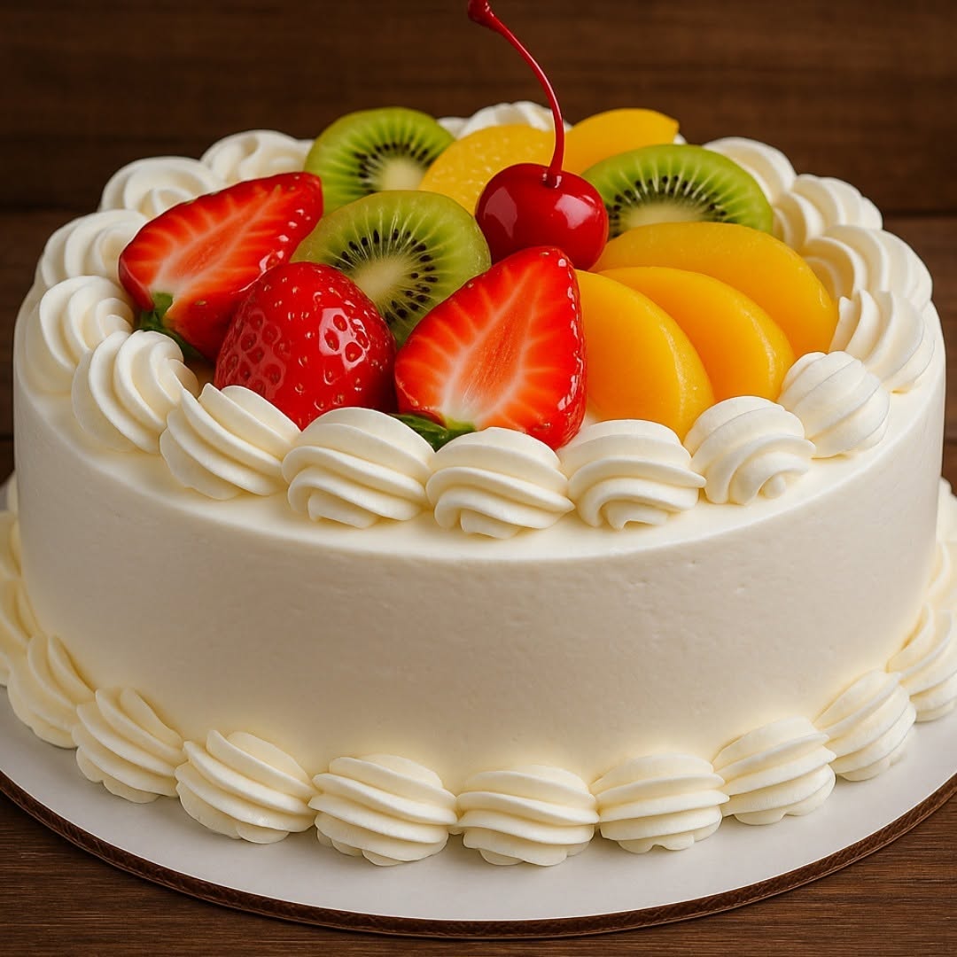 TORTA CASERA Y CREMOSA CON FRUTAS FRESCAS 🍓🎂🥝🍒