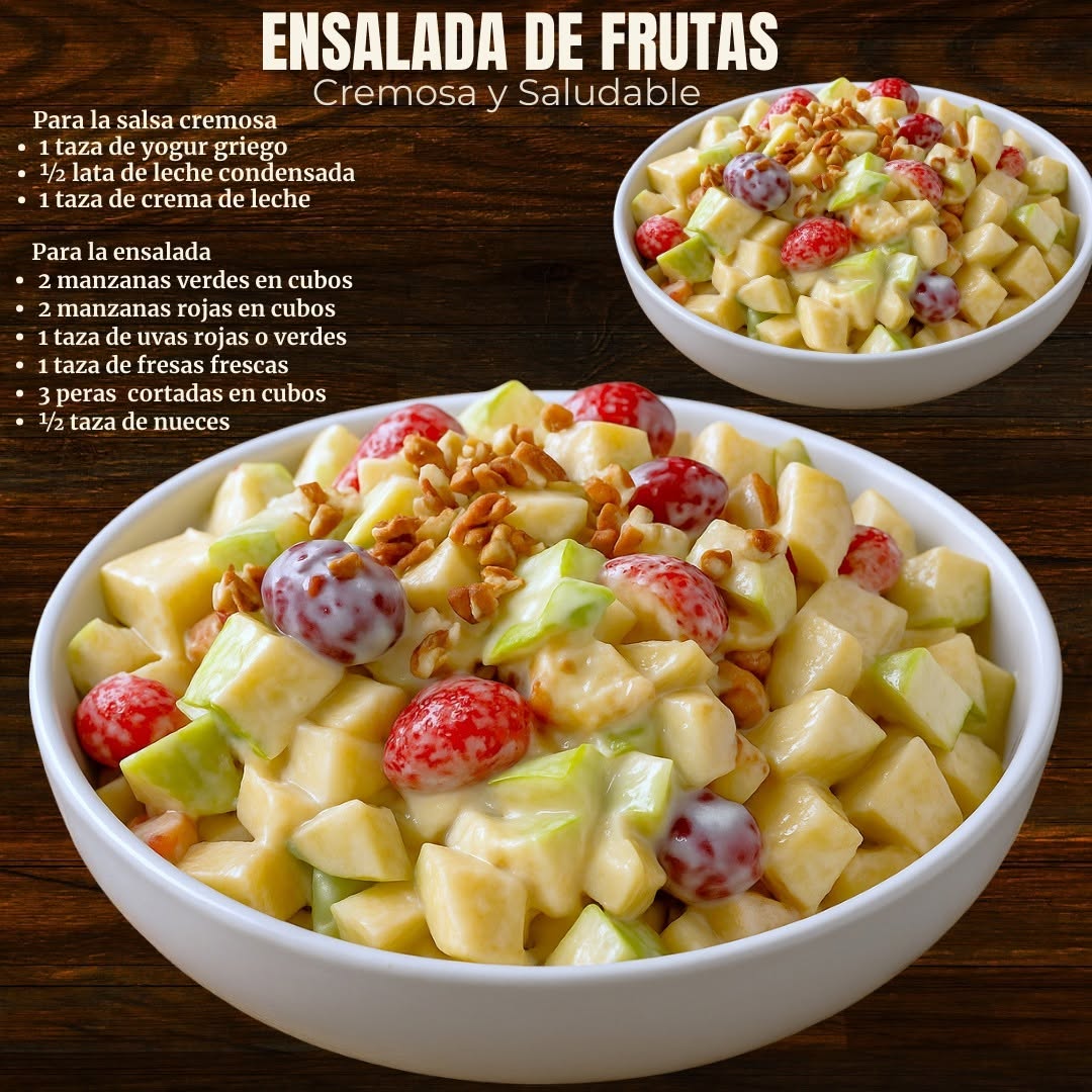Ensalada de Frutas Cremosa y Saludable