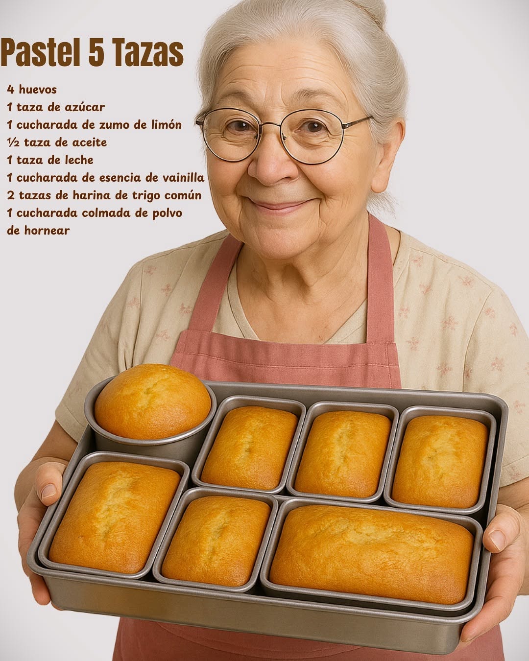 Pastel 5 Tazas 🥛 fácil de hacer