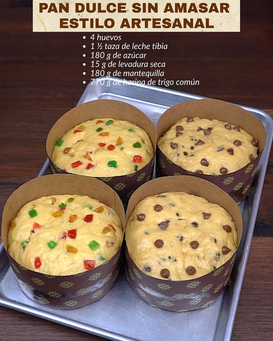 PAN DULCE SIN AMASAR (Rinde bastante) 