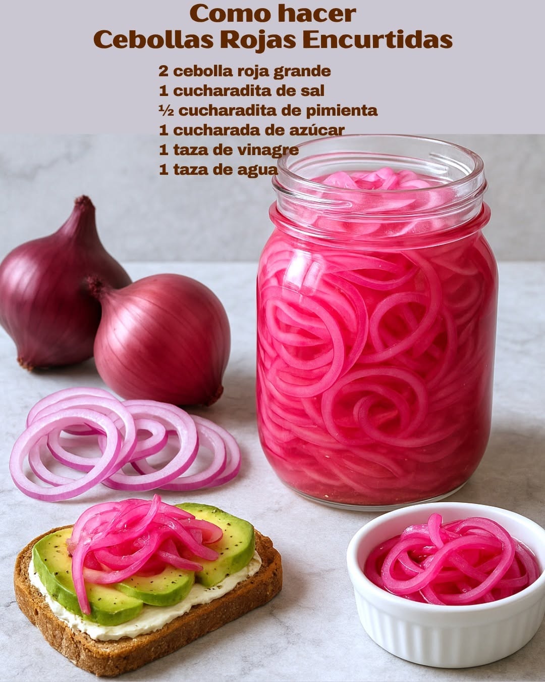 Como hacer Cebollas Rojas Encurtidas 