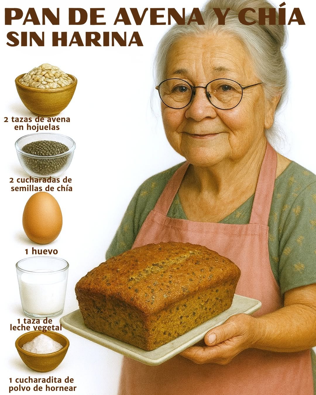🥖 Pan de Avena y Chía (SIN HARINA)👩‍🍳
