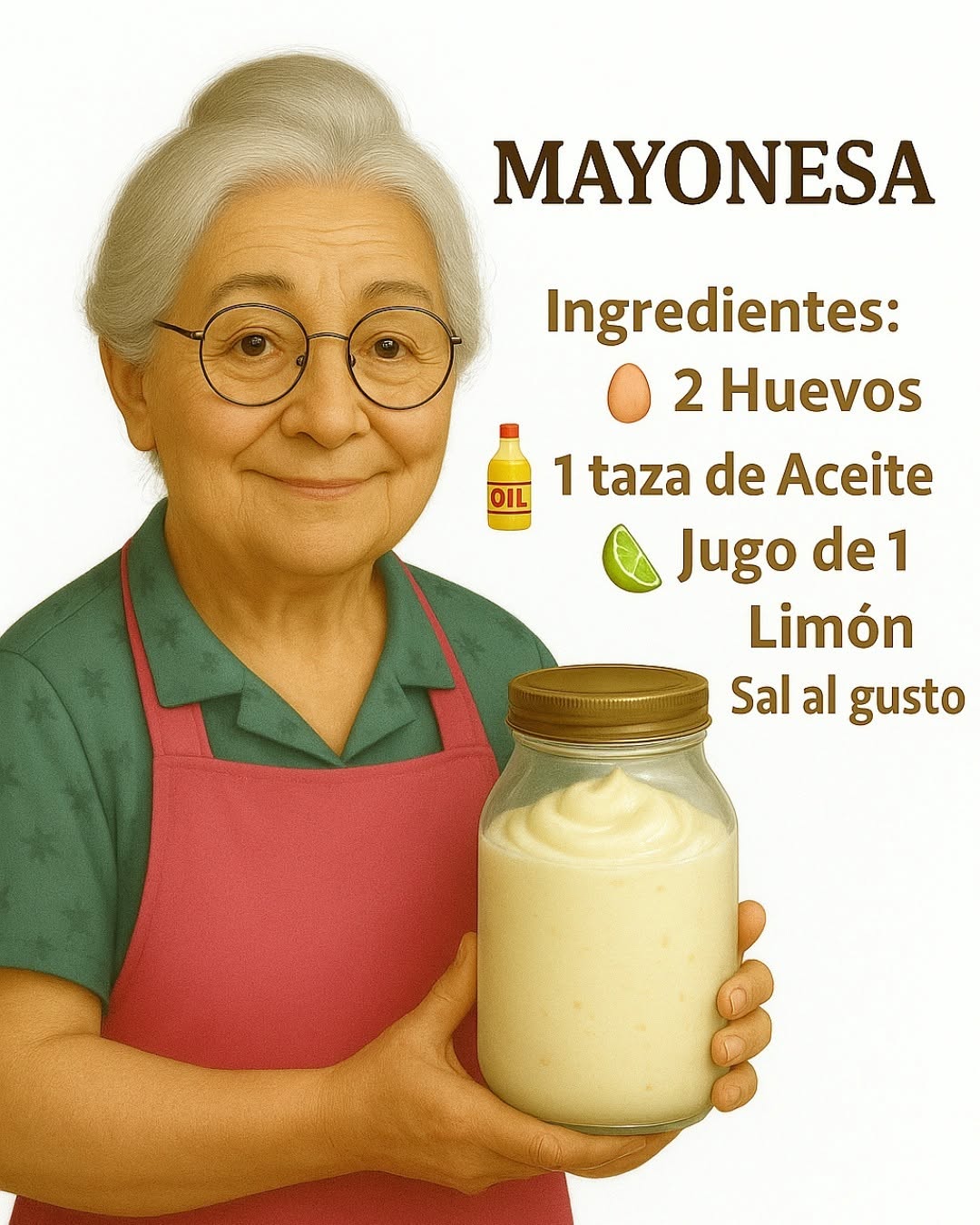 👩‍🍳MAYONESA CASERA | La Receta de la Abuela 👌
