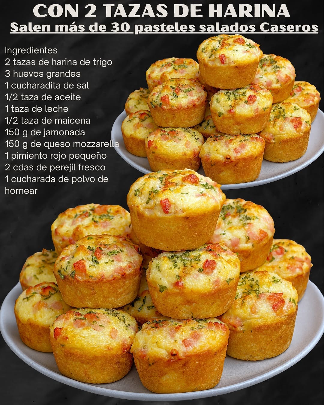 ¡SALEN MÁS DE 30 PASTELES SALADOS CASEROS