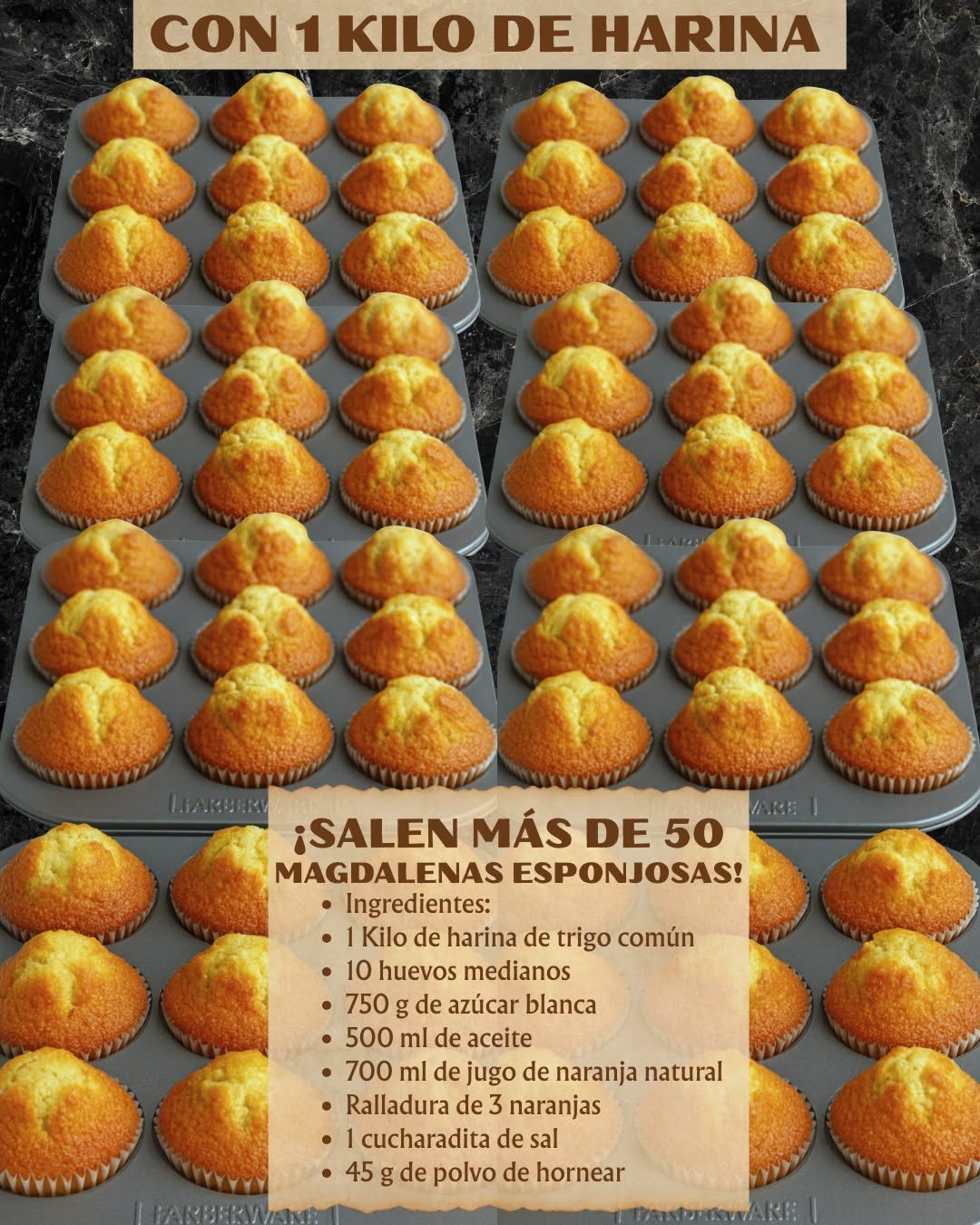CON 1 KILO DE HARINA, ¡SALEN MÁS DE 50 MAGDALENAS 